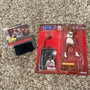 VTG 1998 STARTING LINEUP Allen Iverson Figure & 2 Upper Deck Basketball Cards